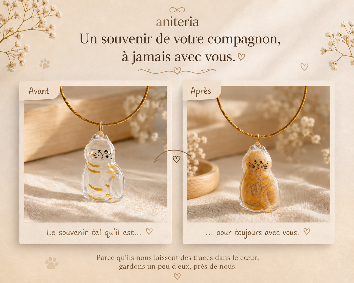 Silhouette Souvenir Poils d'Animal « Lien Éternel »